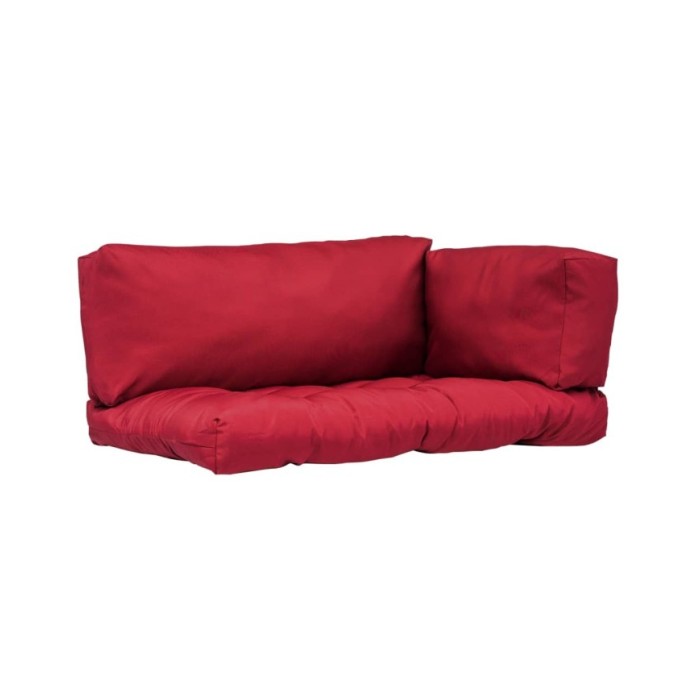 Coussins de palette 3 pcs Rouge Polyester 