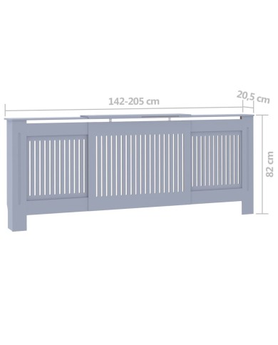 Cache-radiateur MDF Gris 205 cm