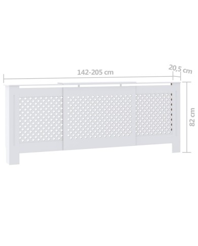 Cache-radiateur MDF Blanc 205 cm