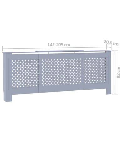Cache-radiateur MDF Gris 205 cm