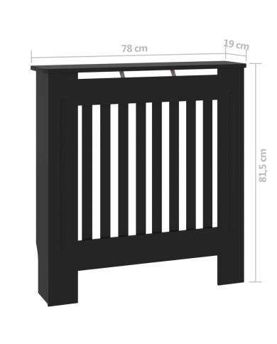 Cache-radiateur MDF Noir 78 cm