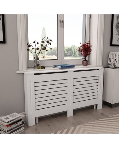 Cache-radiateurs 2 pcs Blanc 152x19x81,5 cm MDF