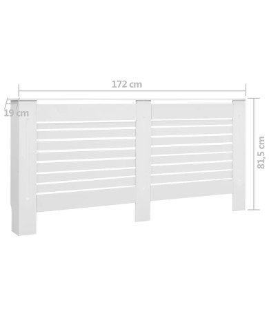 Cache-radiateurs 2 pcs Blanc 172x19x81,5 cm MDF