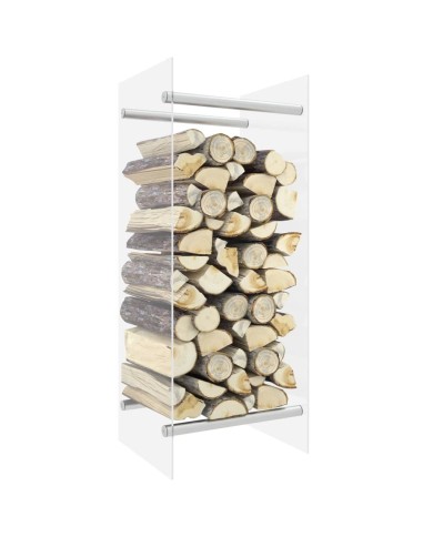 Portant de bois chauffage Transparent 40x35x100 cm Verre trempé 
