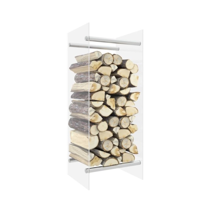 Portant de bois chauffage Transparent 40x35x100 cm Verre trempé 