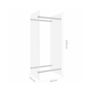 Portant de bois chauffage Transparent 40x35x100 cm Verre trempé 