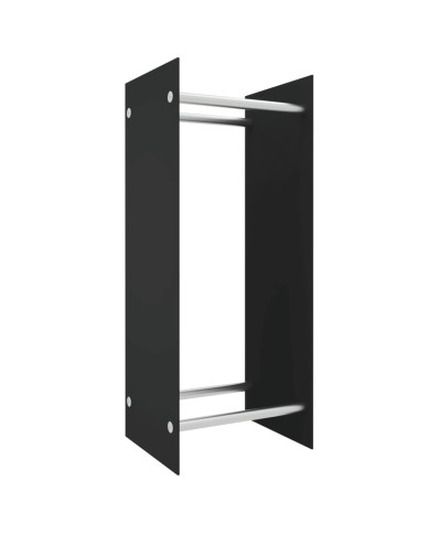 Portant de bois de chauffage Noir 40x35x100 cm Verre trempé