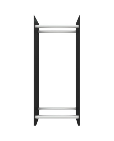 Portant de bois de chauffage Noir 40x35x100 cm Verre trempé