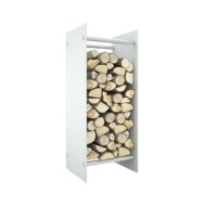 Portant de bois de chauffage Blanc 40x35x100 cm Verre trempé