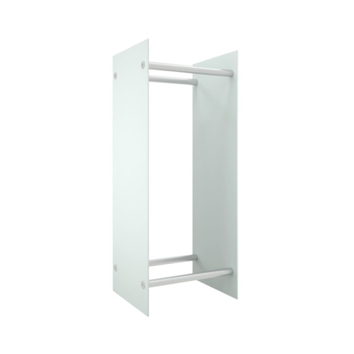 Portant de bois de chauffage Blanc 40x35x100 cm Verre trempé