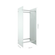 Portant de bois de chauffage Blanc 40x35x100 cm Verre trempé