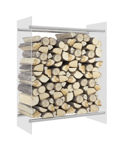 Portant de bois chauffage Transparent 80x35x100 cm Verre trempé