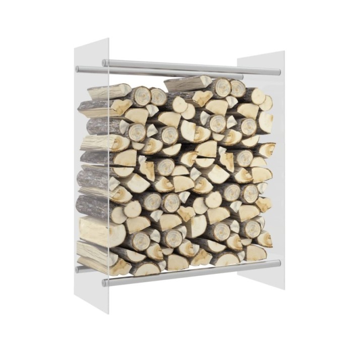 Portant de bois chauffage Transparent 80x35x100 cm Verre trempé