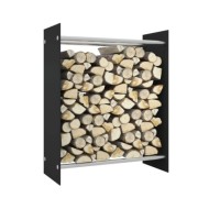 Portant de bois de chauffage Noir 80x35x100 cm Verre trempé