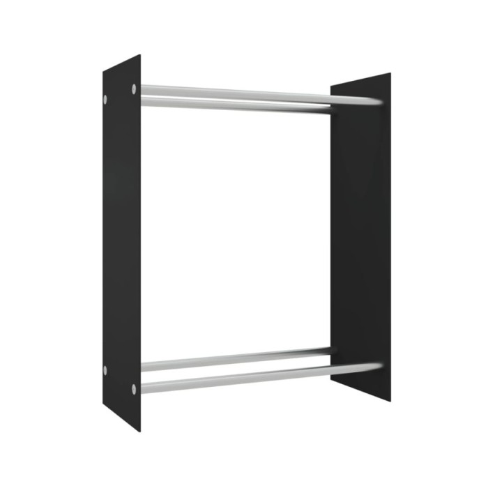 Portant de bois de chauffage Noir 80x35x100 cm Verre trempé