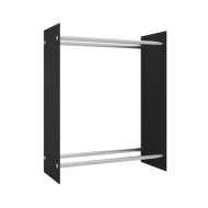 Portant de bois de chauffage Noir 80x35x100 cm Verre trempé