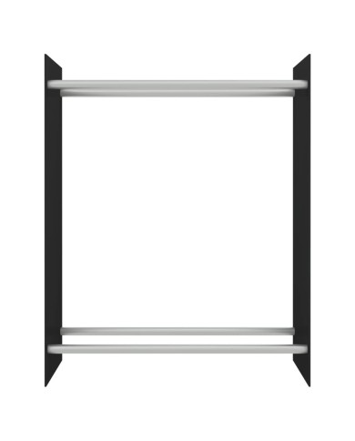 Portant de bois de chauffage Noir 80x35x100 cm Verre trempé