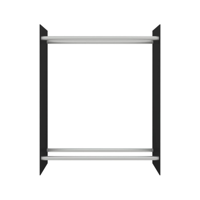 Portant de bois de chauffage Noir 80x35x100 cm Verre trempé