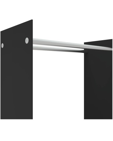 Portant de bois de chauffage Noir 80x35x100 cm Verre trempé