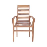 Chaises de salle à manger empilables 4 pcs Teck massif
