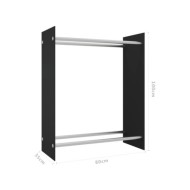 Portant de bois de chauffage Noir 80x35x100 cm Verre trempé
