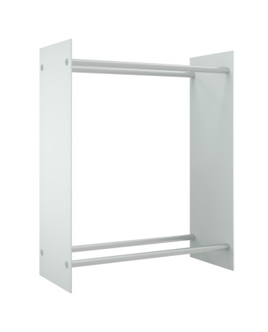 Portant de bois de chauffage Blanc 80x35x100 cm Verre trempé