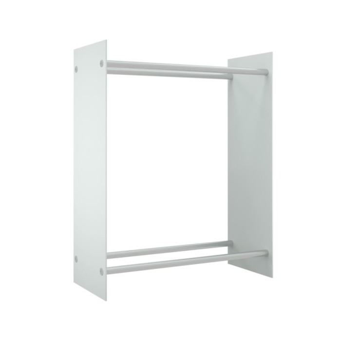 Portant de bois de chauffage Blanc 80x35x100 cm Verre trempé
