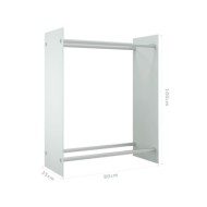 Portant de bois de chauffage Blanc 80x35x100 cm Verre trempé