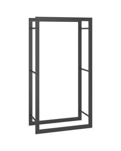 Portant de bois de chauffage Noir mat 50x28x94 cm Acier
