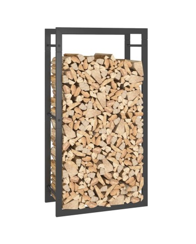 Portant de bois de chauffage Noir mat 50x28x94 cm Acier