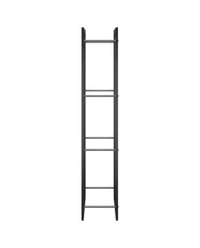 Portant de bois de chauffage Noir mat 50x28x132 cm Acier