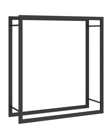 Portant de bois de chauffage Noir mat 80x28x86 cm Acier