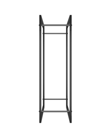 Portant de bois de chauffage Noir mat 80x28x86 cm Acier