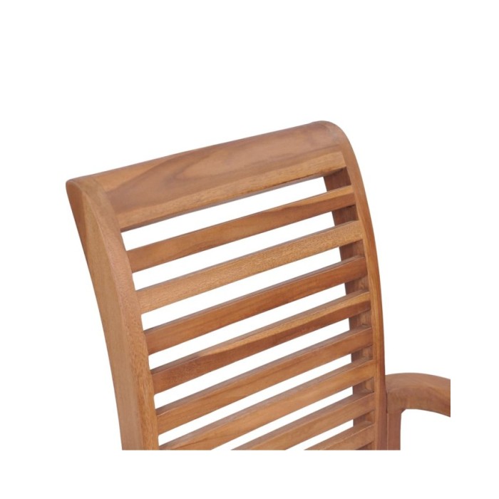 Chaises de salle à manger empilables 4 pcs Teck massif