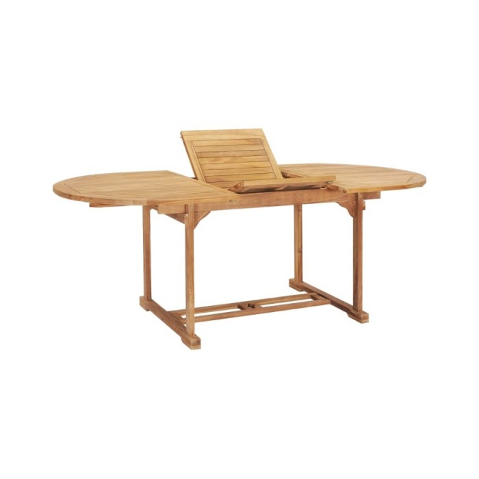 Table de jardin extensible 150-200x100x75 cm Teck solide