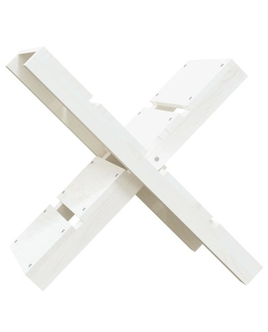 Porte-bûches Blanc 47x39,5x48 cm Bois massif de pin
