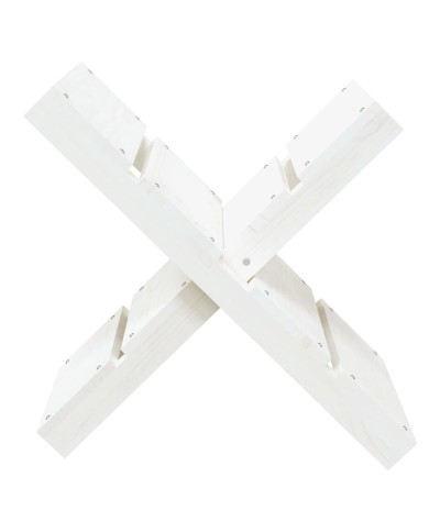 Porte-bûches Blanc 47x39,5x48 cm Bois massif de pin