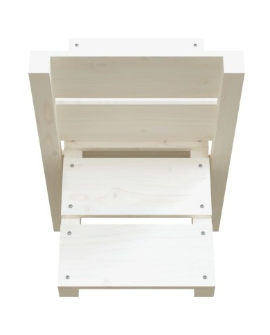 Porte-bûches Blanc 47x39,5x48 cm Bois massif de pin