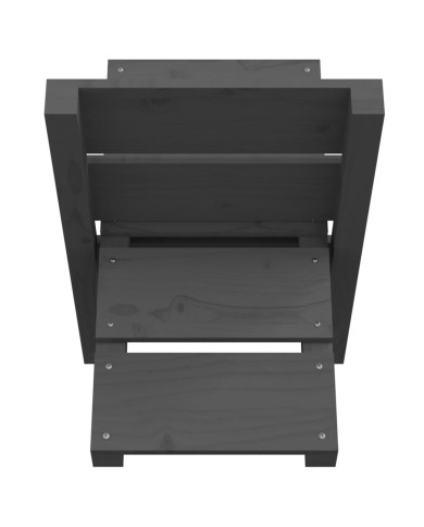 Porte-bûches Gris 47x39,5x48 cm Bois massif de pin