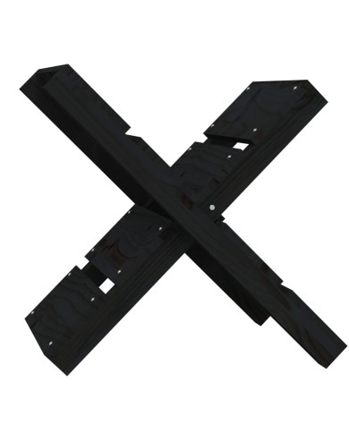 Porte-bûches Noir 47x39,5x48 cm Bois massif de pin