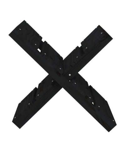Porte-bûches Noir 47x39,5x48 cm Bois massif de pin
