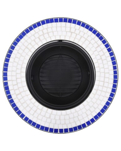 Foyer mosaïque Bleu et blanc 68 cm Céramique 