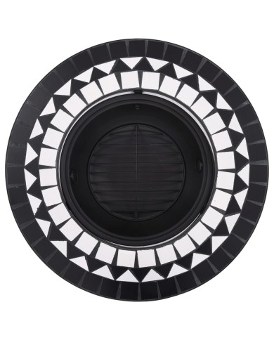 Foyer mosaïque Noir et blanc 68 cm Céramique 