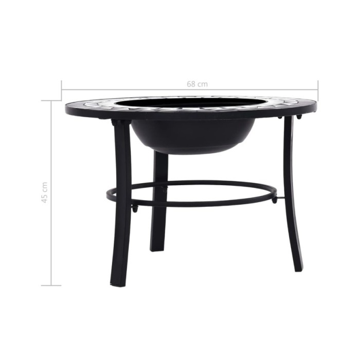 Foyer mosaïque Noir et blanc 68 cm Céramique 
