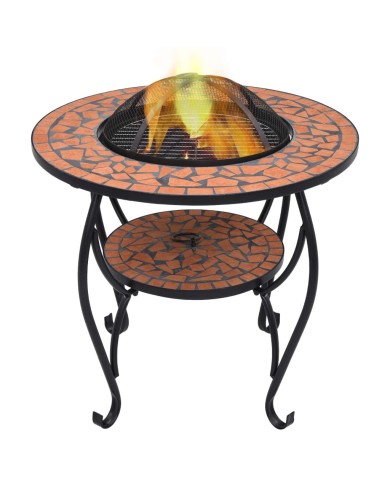 Table de foyer mosaïque Terre cuite 68 cm Céramique
