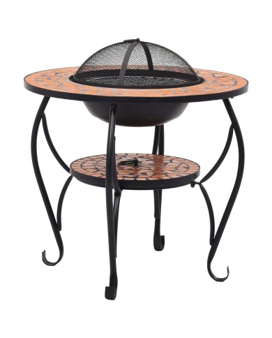 Table de foyer mosaïque Terre cuite 68 cm Céramique