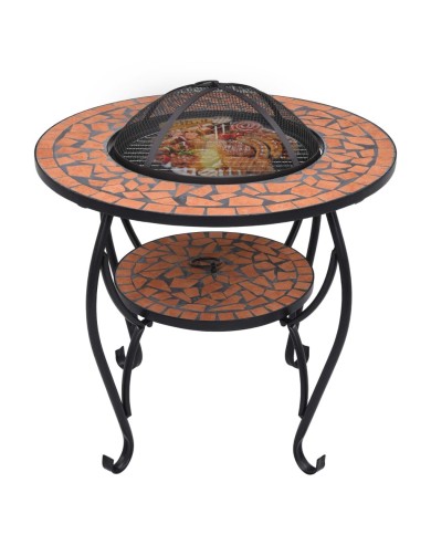 Table de foyer mosaïque Terre cuite 68 cm Céramique