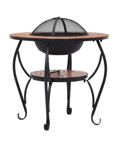 Table de foyer mosaïque Terre cuite 68 cm Céramique