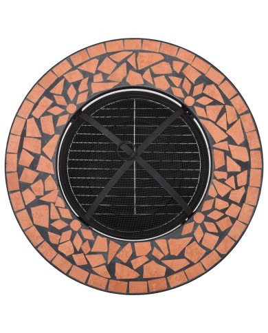 Table de foyer mosaïque Terre cuite 68 cm Céramique