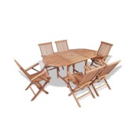 Mobilier à dîner d'extérieur 7 pcs Bois de teck solide